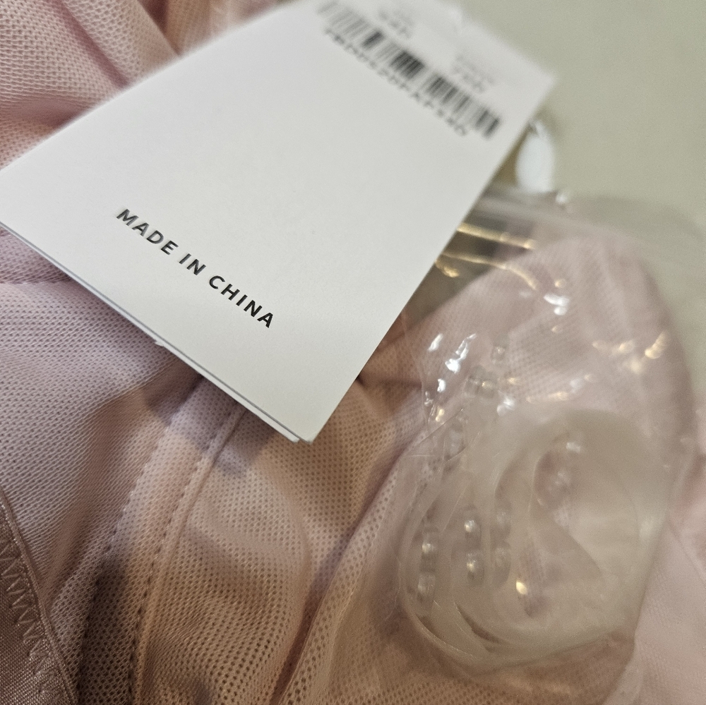 HSIA Bella Sheer Mesh Unlined Underwire Strapless Balconette Bra Pearl Pink 34D - Picture 3 of 10